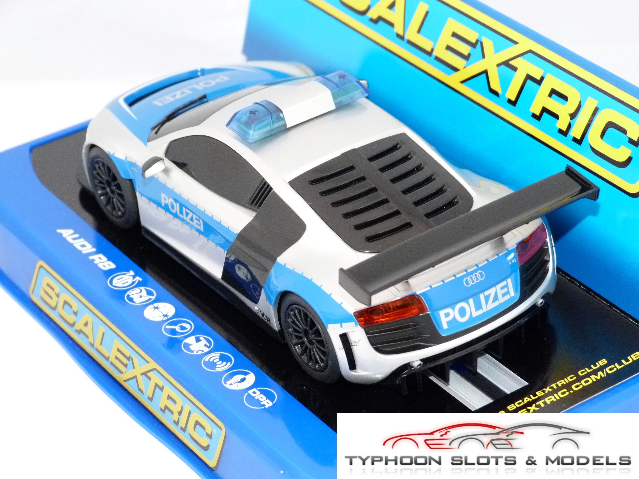scalextric audi r8 police car