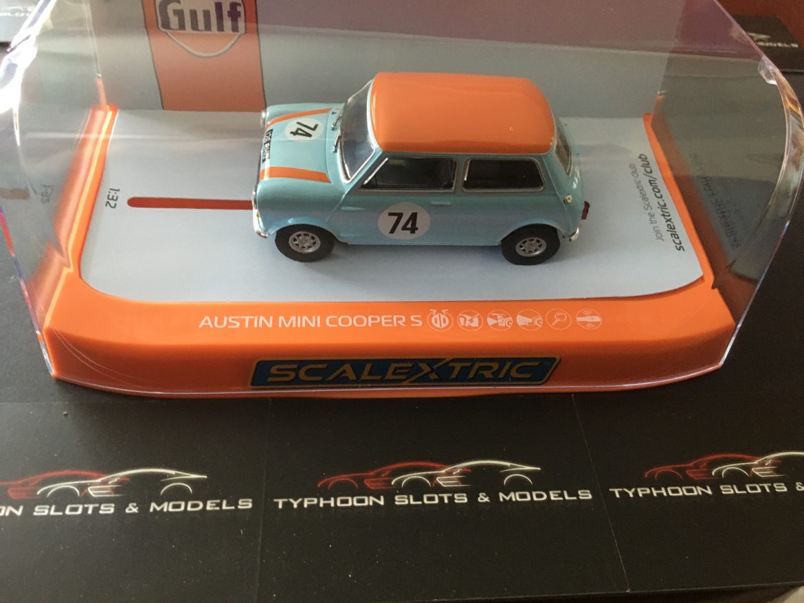 Scalextric C4325 Austin Mini Cooper S Gulf Edition New & Boxed