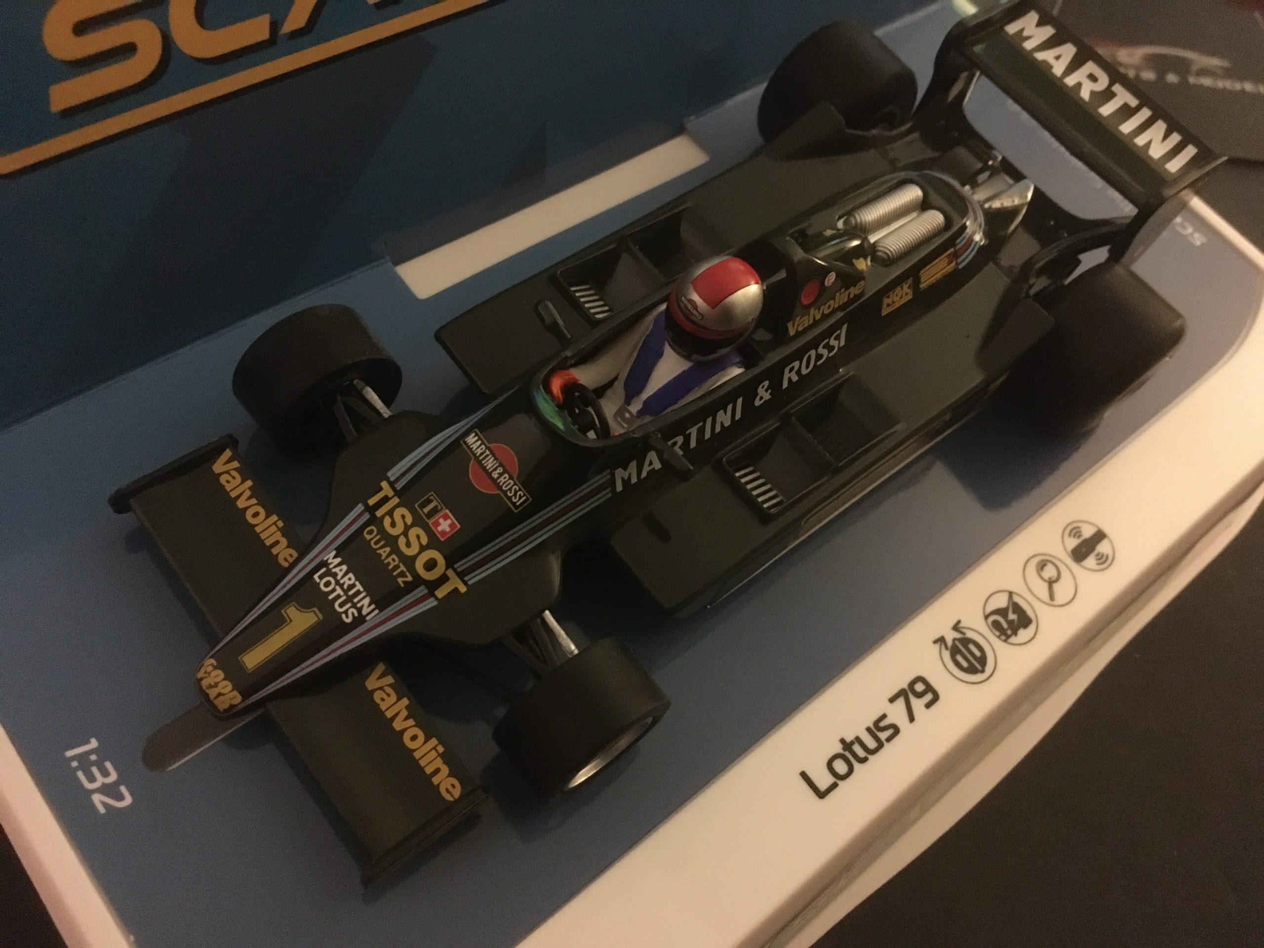 thumbnail image 2 of Scalextric Martini Lotus 79 – Mario Andretti, 1979 USA GP West – 1/32 Slot Car C4423 2 of 6